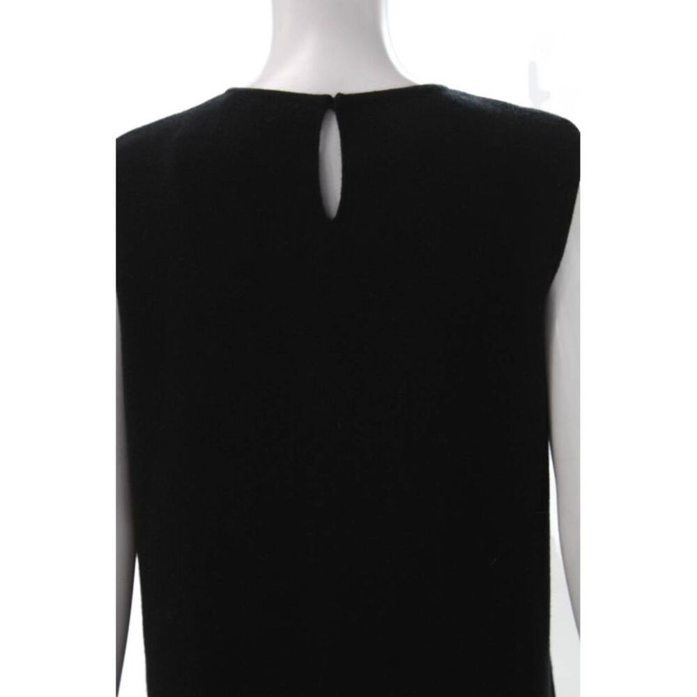 Salvatore Ferragamo Women Black Wool Shift Dress Sleeveless Crewneck Midi Size M - Picture 4 of 6